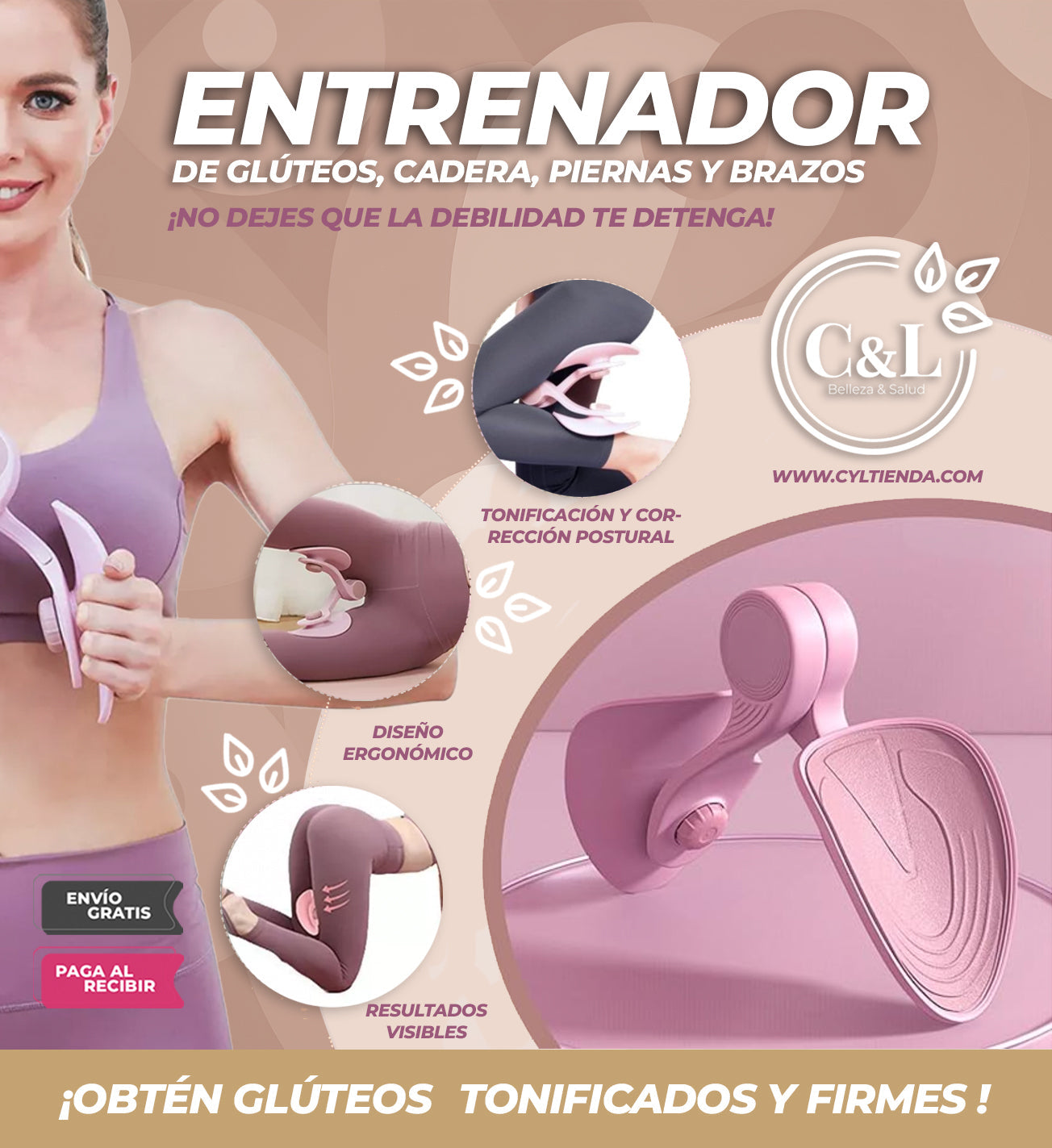 Entrenador de Cadera,brazos, Piernas y Glúteos