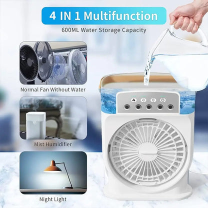 Mini aire con humidificador 4 en 1